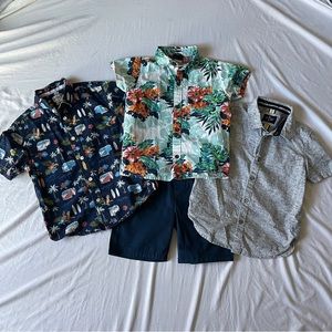 1 Matching Set Collar Shirt & Shorts + 2 Collar Button Up Shirts | Size 5